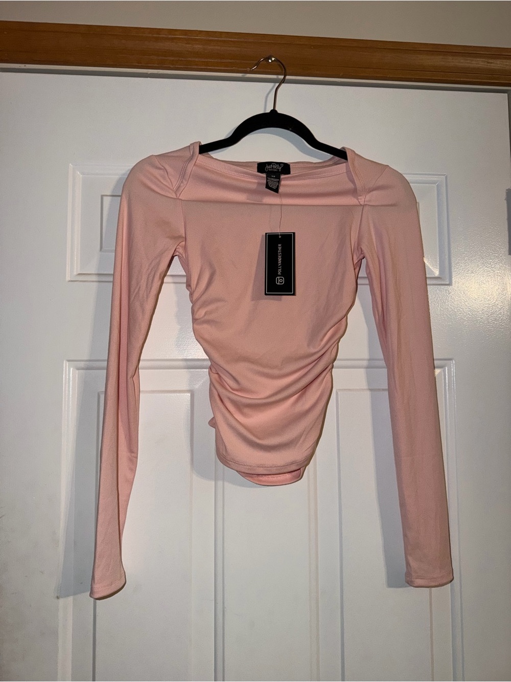 Just Polly Pink Long-Sleeve Ruched Women's Top - Unknown Brand
